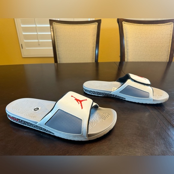 New Nike Air Jordan Hydro 3 White Cement Slides Sandals - Picture 2 of 13